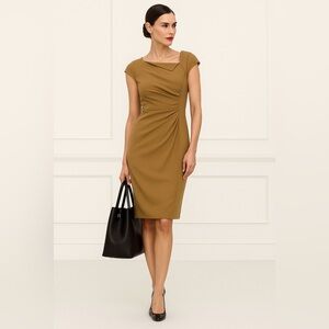 L.K. Bennett Davina Sheath Dress in Tan US 6